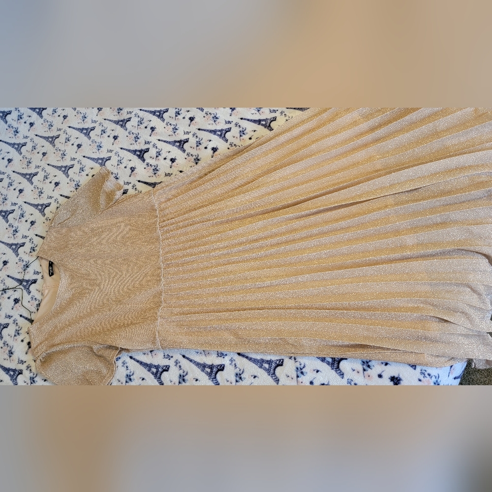 Plus size Glitter Pleated Dress Long 3XL - Picture 6 of 12